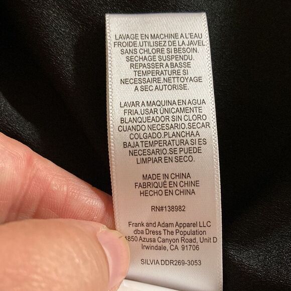 Dress the Population Black Sylvia Dress Sequinned Structured Bodice Cocktail XXL - Picture 14 of 15